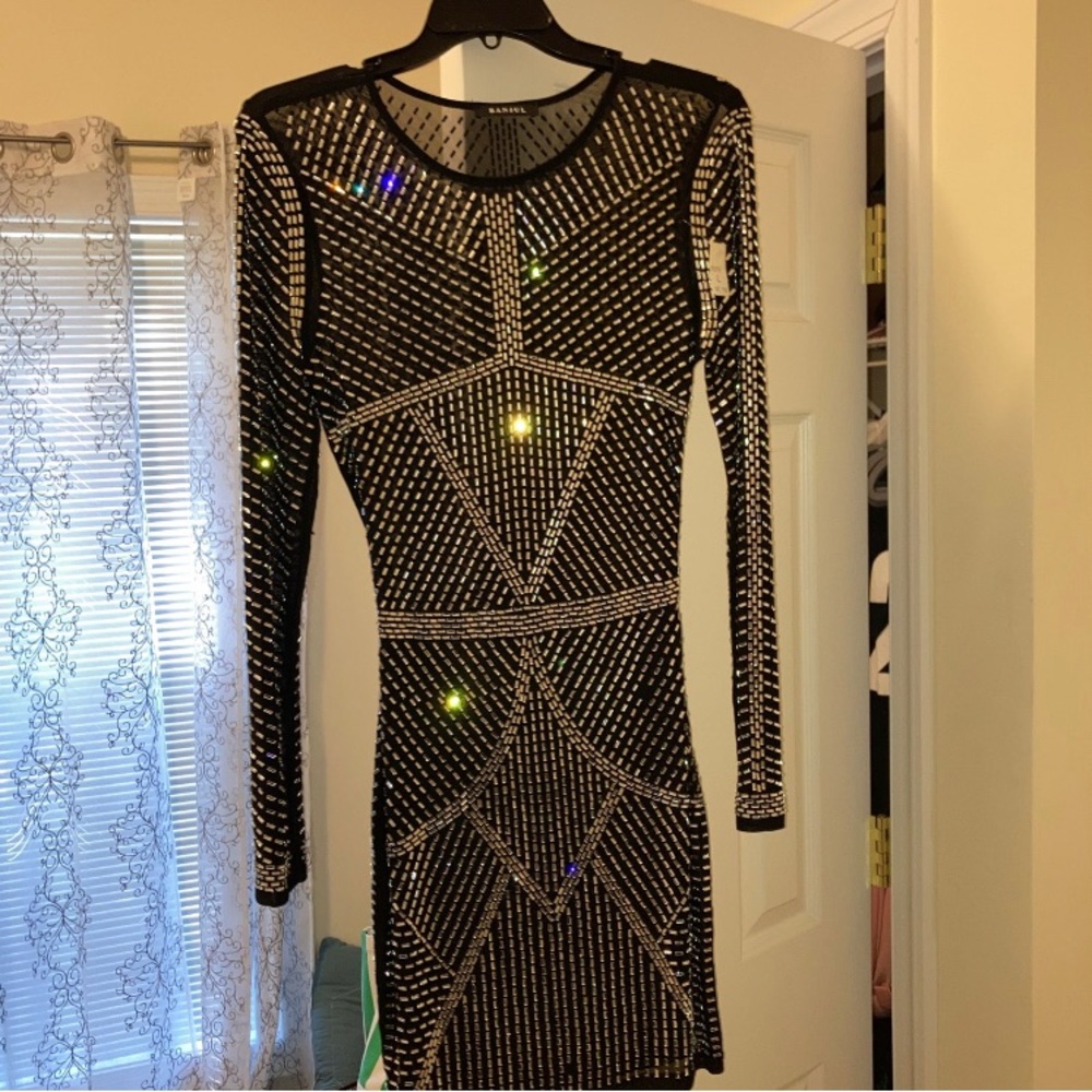 Sequin Mesh Mini Dress